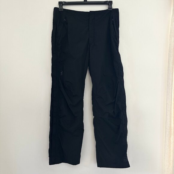 REI Womens E1 Elements Black Snow Pants Size 14 Side Zip Ski Snowboard Rain - Picture 1 of 12